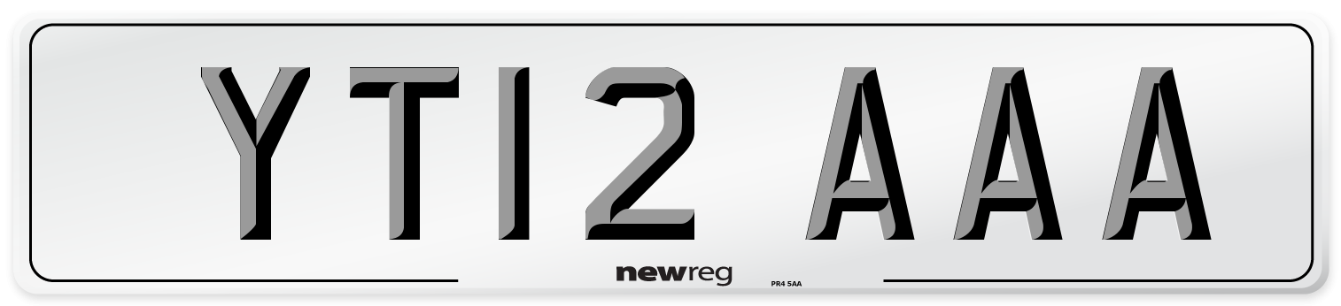YT12 AAA Number Plate from New Reg